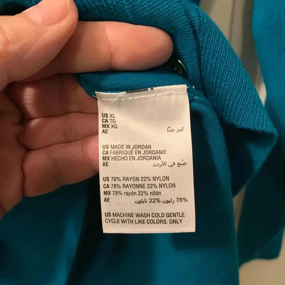 Charter Club button down cardigan long slve  crewneck turquoise in color Size Xl - Picture 6 of 6